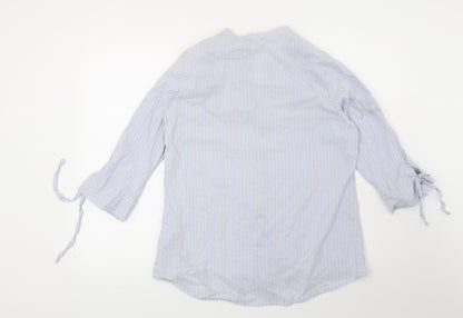 Womens UK Size L Preworn Blue Basic Button-Up