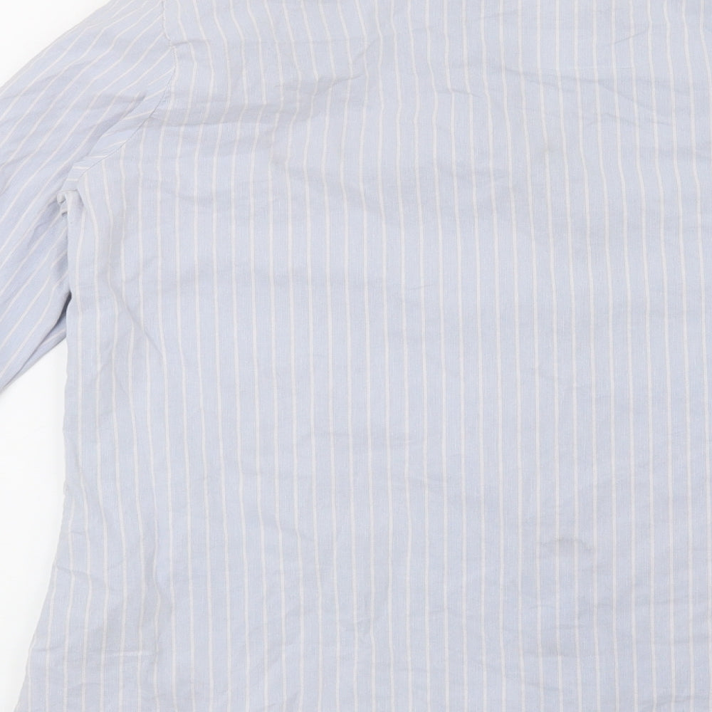 Womens UK Size L Preworn Blue Basic Button-Up