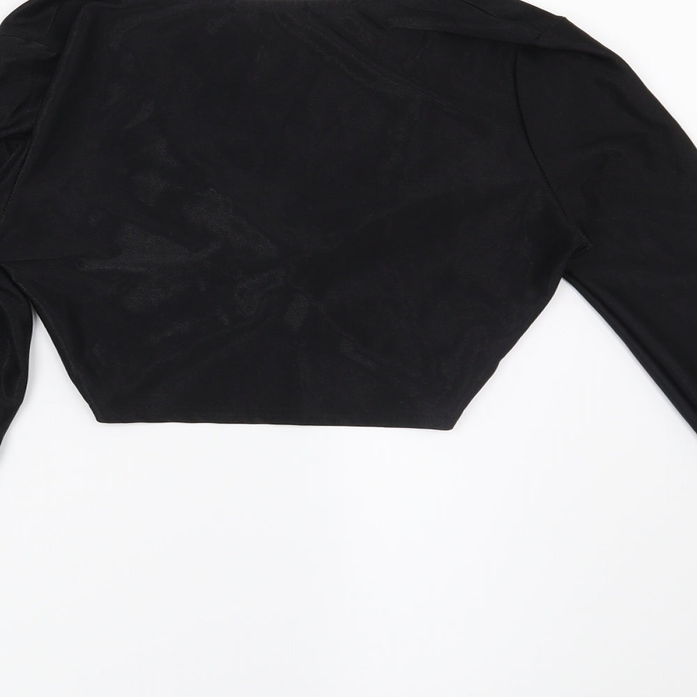 Womens UK Size 8 PRETTYLITTLETHING Black Basic Blouse