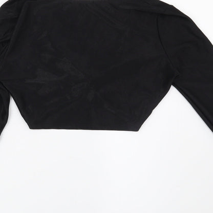 Womens UK Size 8 PRETTYLITTLETHING Black Basic Blouse