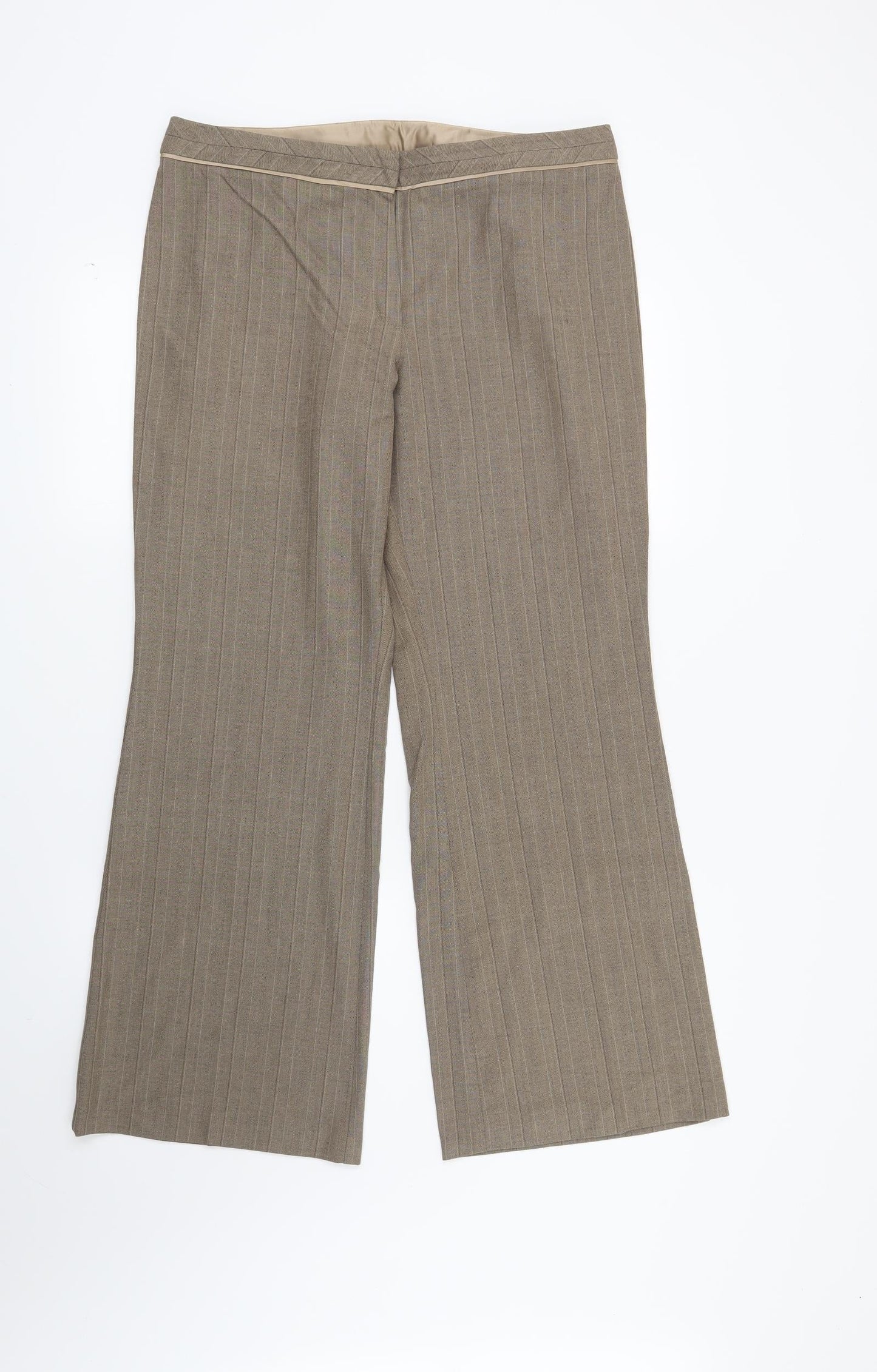 Womens UK Size 14 Marks and Spencer Regular Fit  Brown Trousers