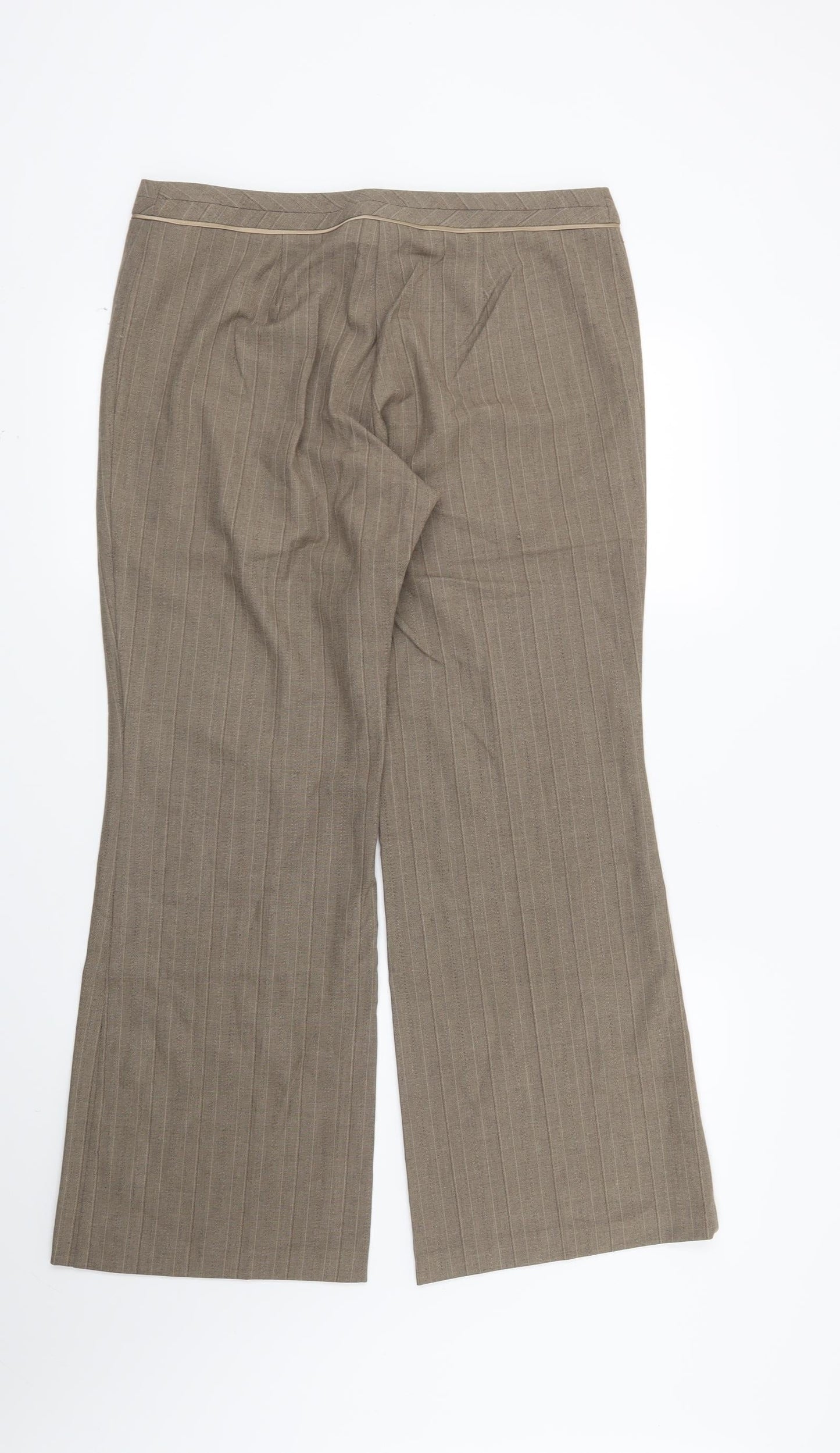 Womens UK Size 14 Marks and Spencer Regular Fit  Brown Trousers