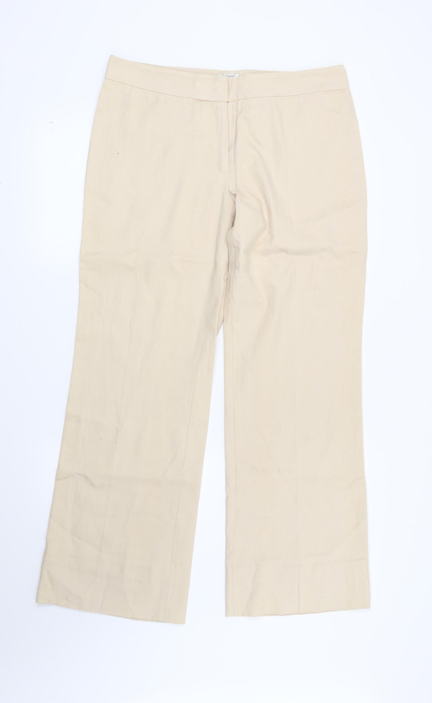 Womens UK Size 14 Marks and Spencer Regular Fit  Beige Trousers