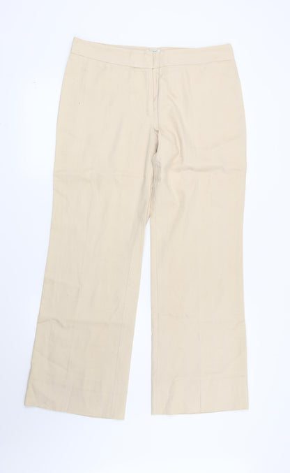 Womens UK Size 14 Marks and Spencer Regular Fit  Beige Trousers