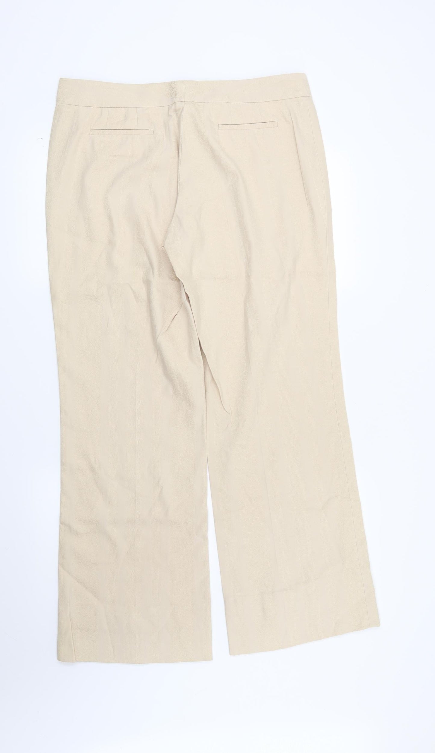 Womens UK Size 14 Marks and Spencer Regular Fit  Beige Trousers