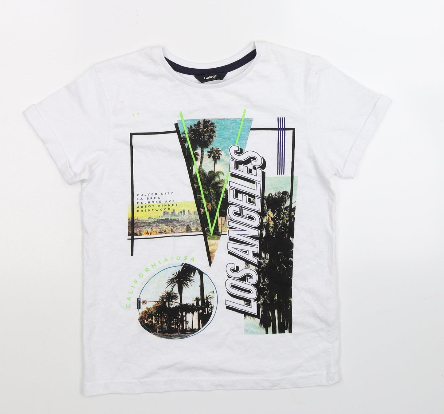 George Boys White   Basic T-Shirt Size 8-9 Years