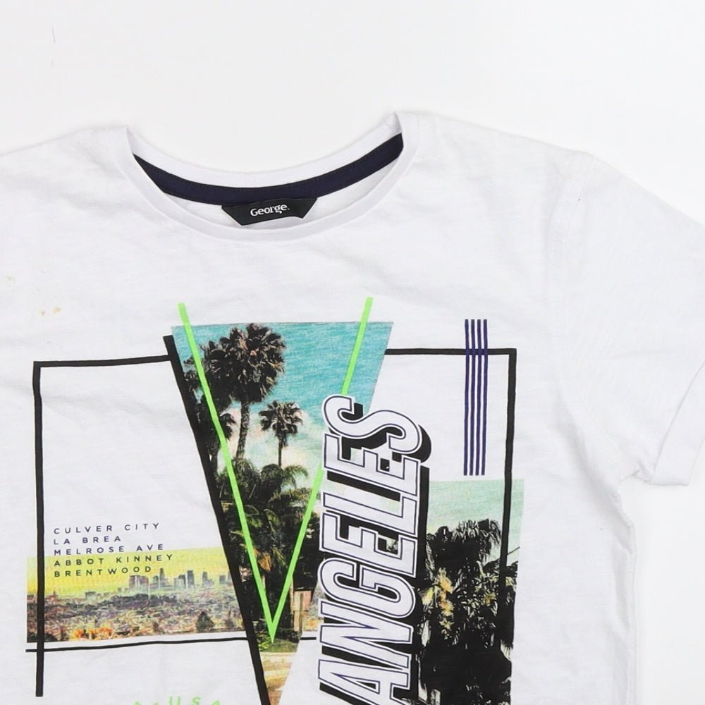 George Boys White   Basic T-Shirt Size 8-9 Years
