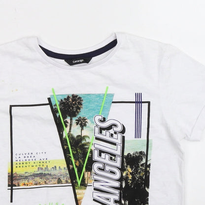 George Boys White   Basic T-Shirt Size 8-9 Years