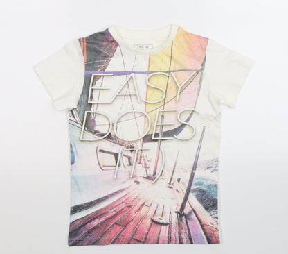 Next Boys White   Basic T-Shirt Size 6 Years