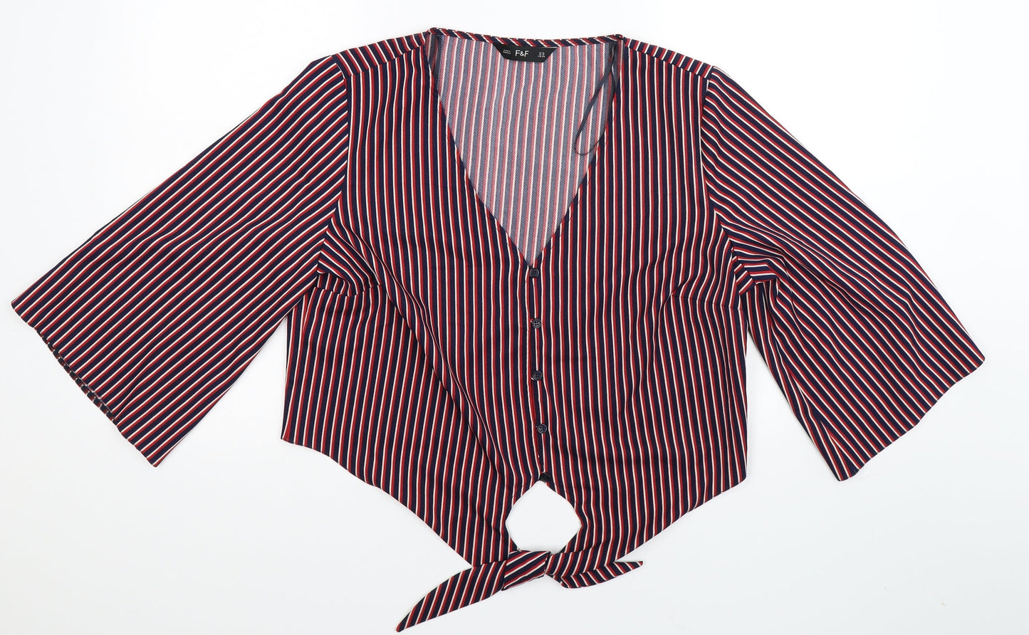 F&F Womens Multicoloured Striped  Basic Button-Up Size 16