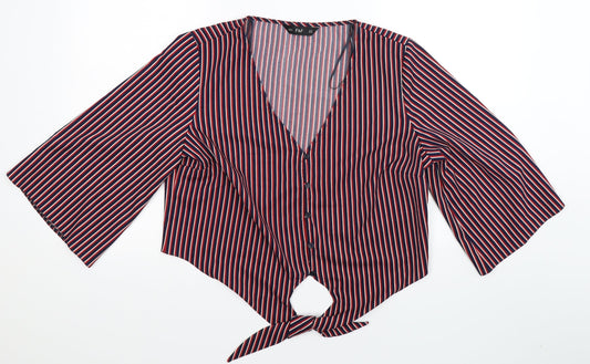 F&F Womens Multicoloured Striped  Basic Button-Up Size 16