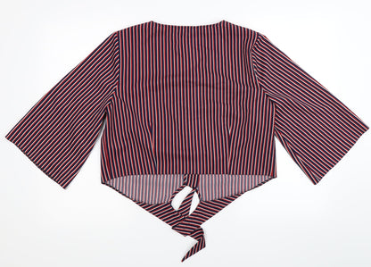 F&F Womens Multicoloured Striped  Basic Button-Up Size 16