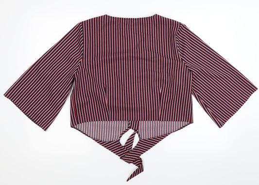 F&F Womens Multicoloured Striped  Basic Button-Up Size 16