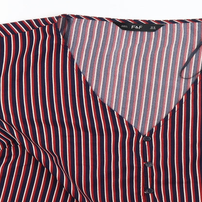 F&F Womens Multicoloured Striped  Basic Button-Up Size 16