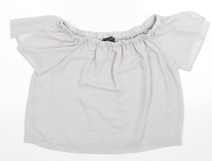 Womens UK Size 14 Atmosphere Grey Basic Blouse