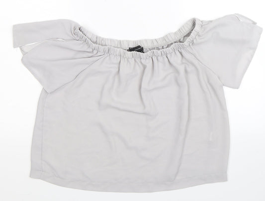 Womens UK Size 14 Atmosphere Grey Basic Blouse