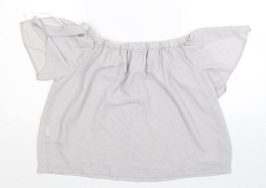 Womens UK Size 14 Atmosphere Grey Basic Blouse