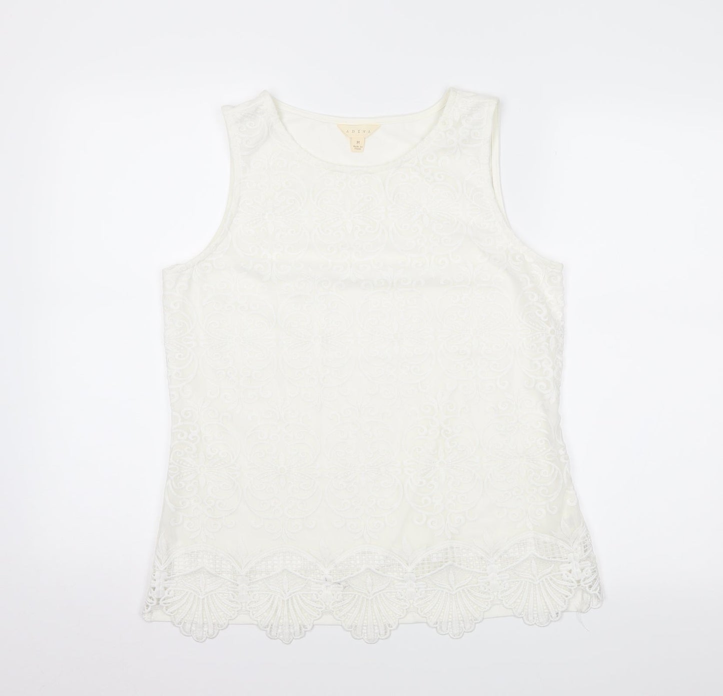 Womens UK Size M adiva Ivory Tunic Tank