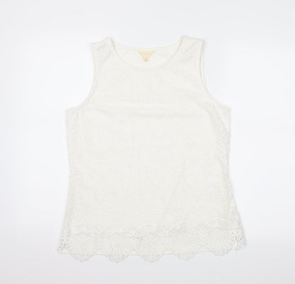 Womens UK Size M adiva Ivory Tunic Tank
