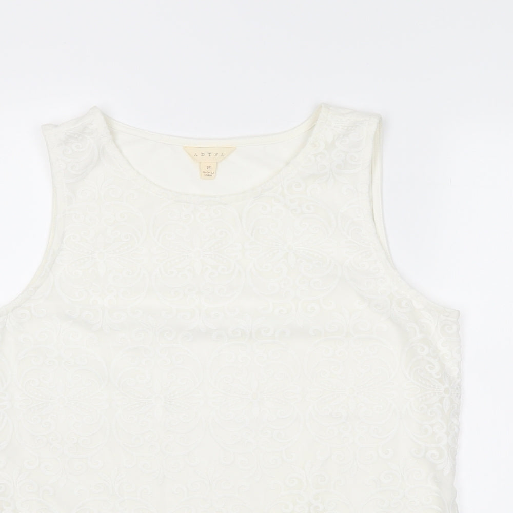 Womens UK Size M adiva Ivory Tunic Tank
