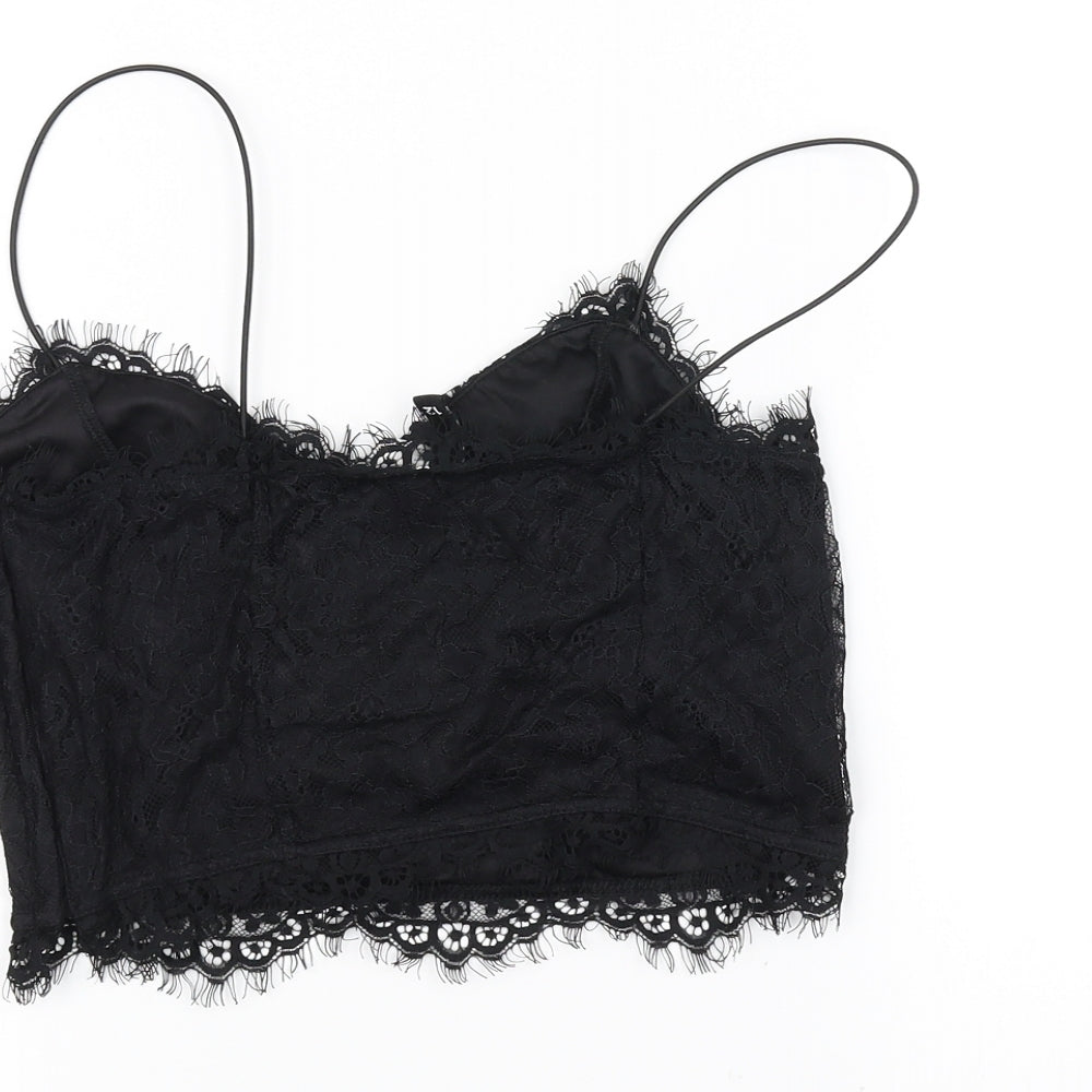Womens UK Size 8 H&M Black Basic Blouse