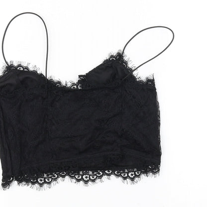 Womens UK Size 8 H&M Black Basic Blouse