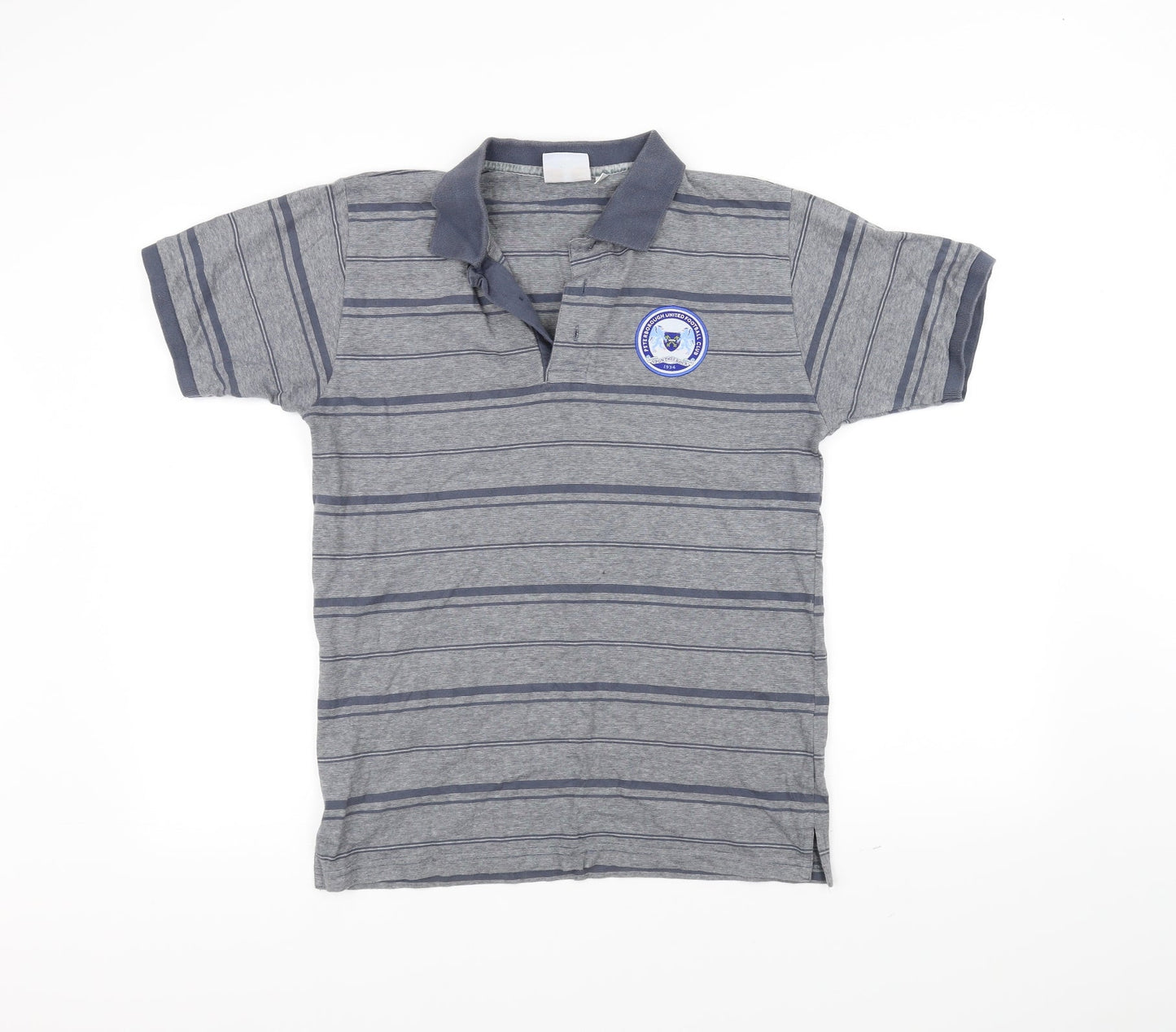 Preworn Mens Grey Striped   Polo Size S