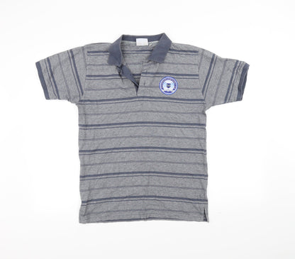 Preworn Mens Grey Striped   Polo Size S