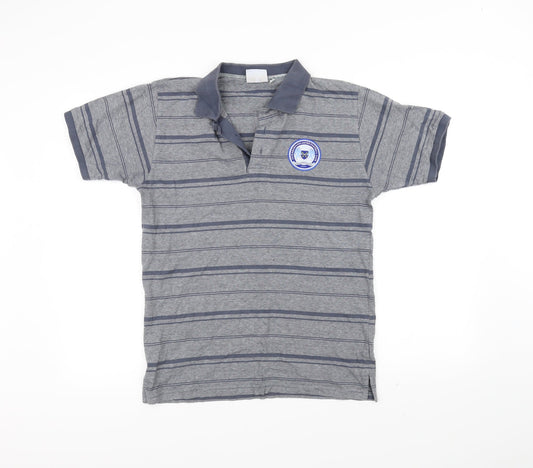 Preworn Mens Grey Striped   Polo Size S