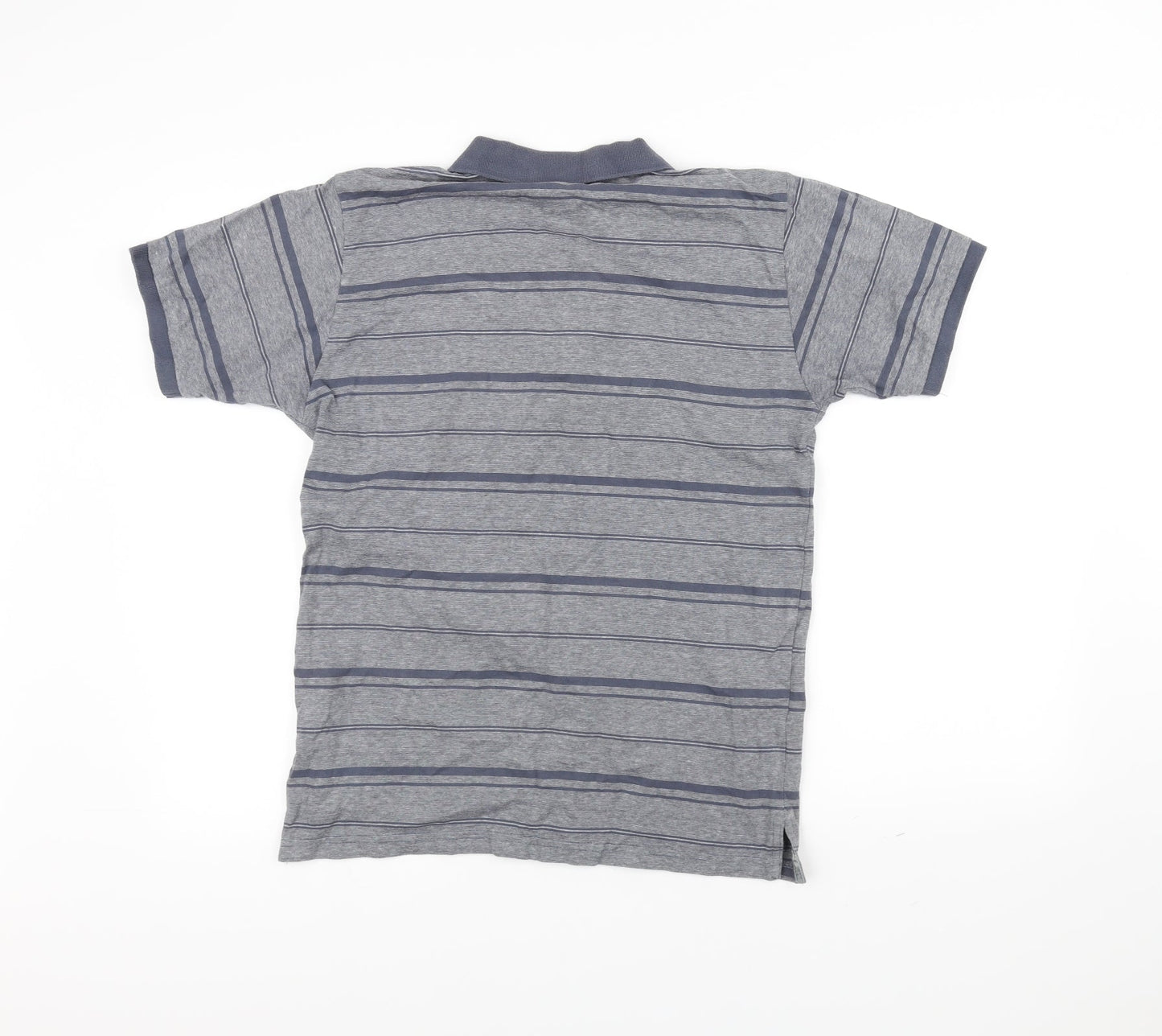 Preworn Mens Grey Striped   Polo Size S