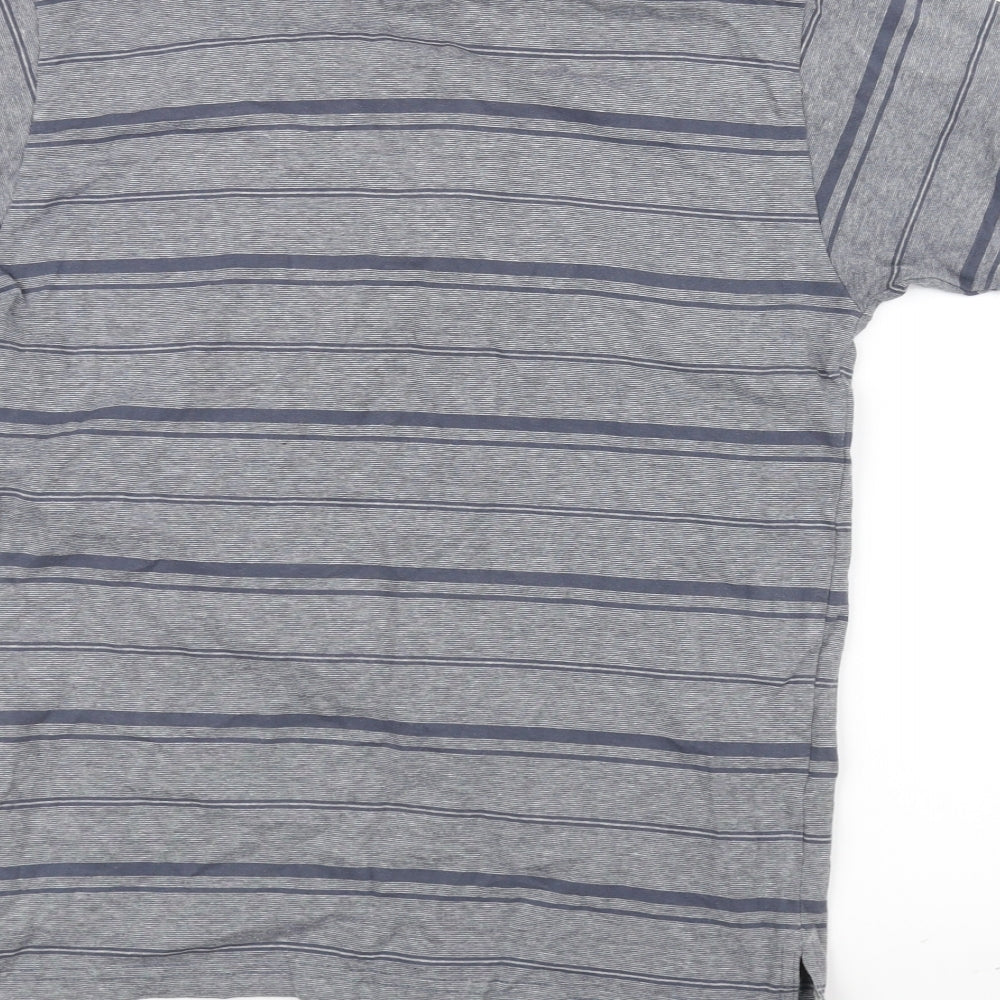 Preworn Mens Grey Striped   Polo Size S