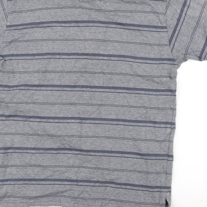 Preworn Mens Grey Striped   Polo Size S