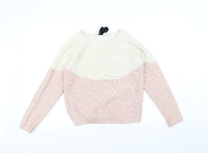 Le Redoute Girls Pink  Knit Pullover Jumper Size 14 Years