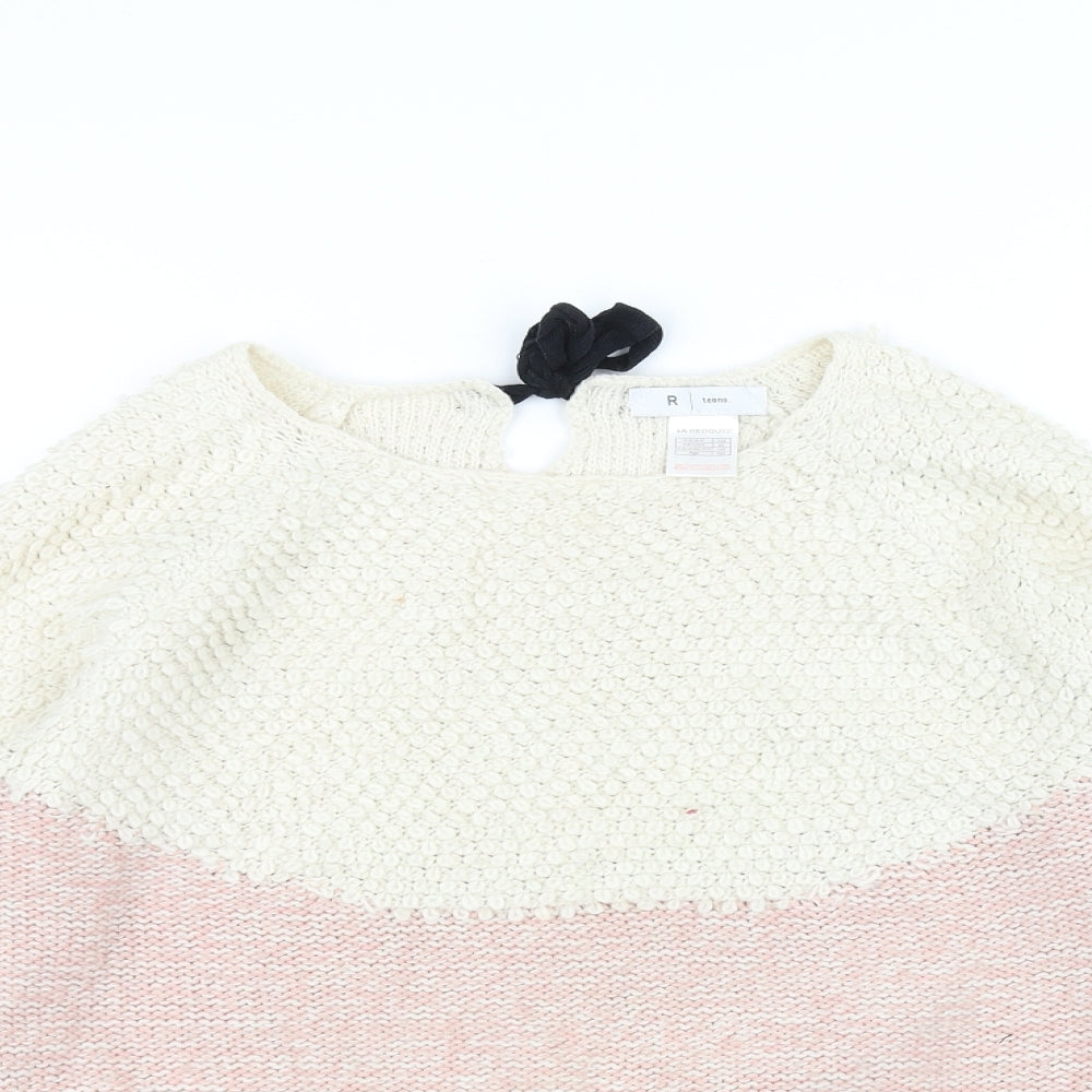 Le Redoute Girls Pink  Knit Pullover Jumper Size 14 Years
