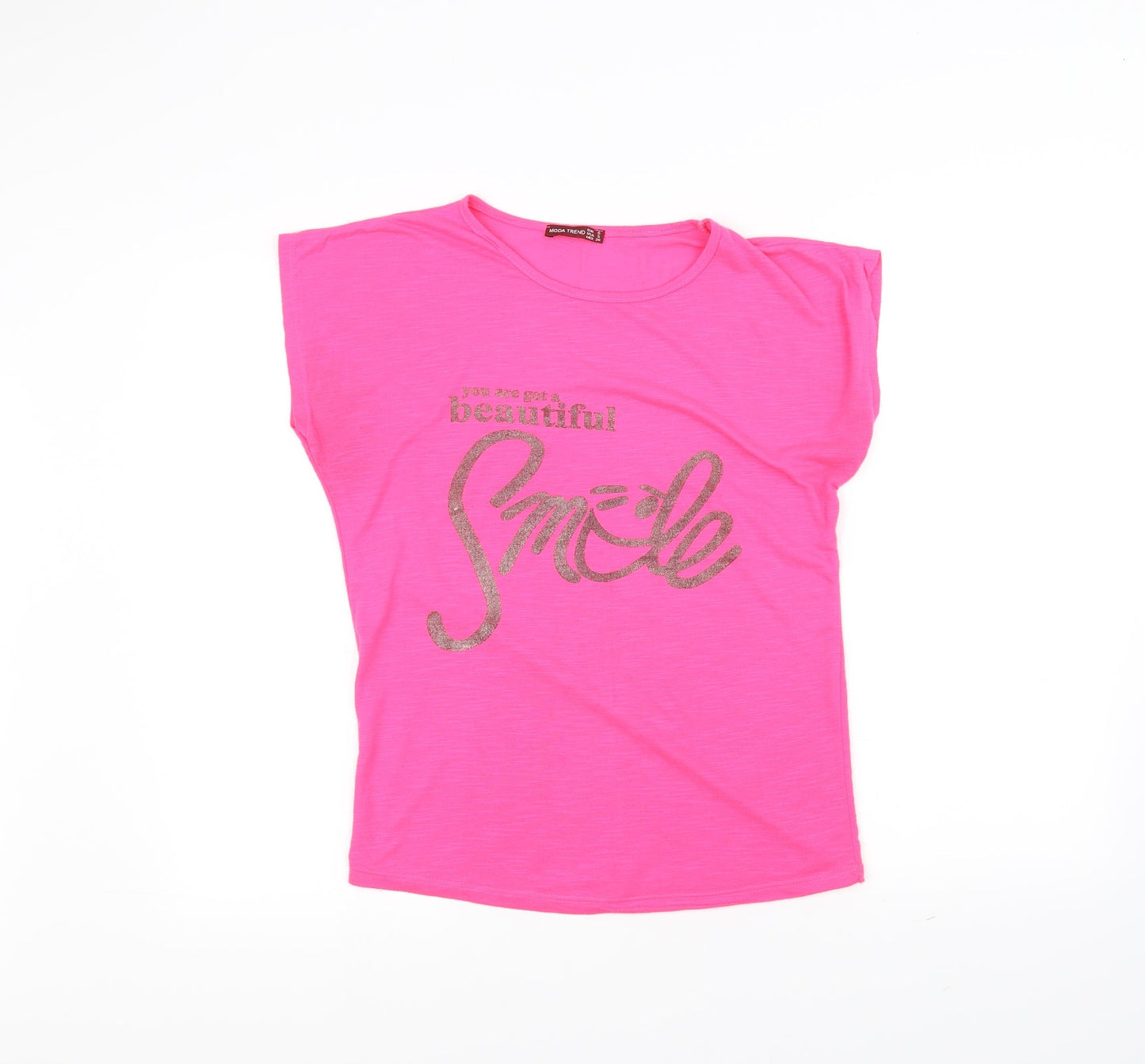 moda trend Womens Pink   Basic T-Shirt Size S