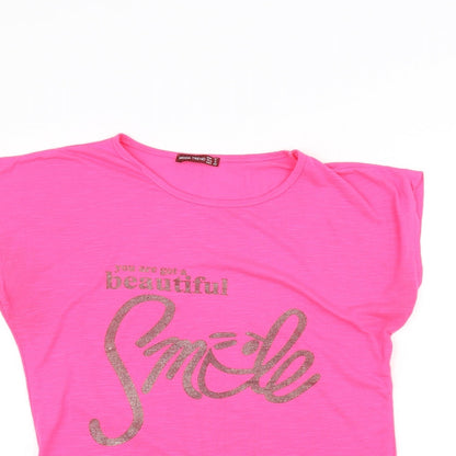 moda trend Womens Pink   Basic T-Shirt Size S