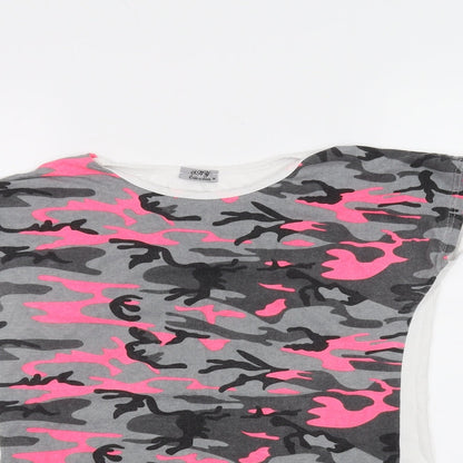 MHY Womens Green Camouflage  Basic T-Shirt Size M