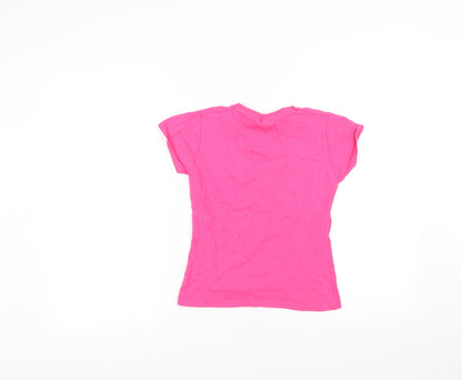 Fruit of the Loom Girls Pink   Basic T-Shirt Size 7-8 Years