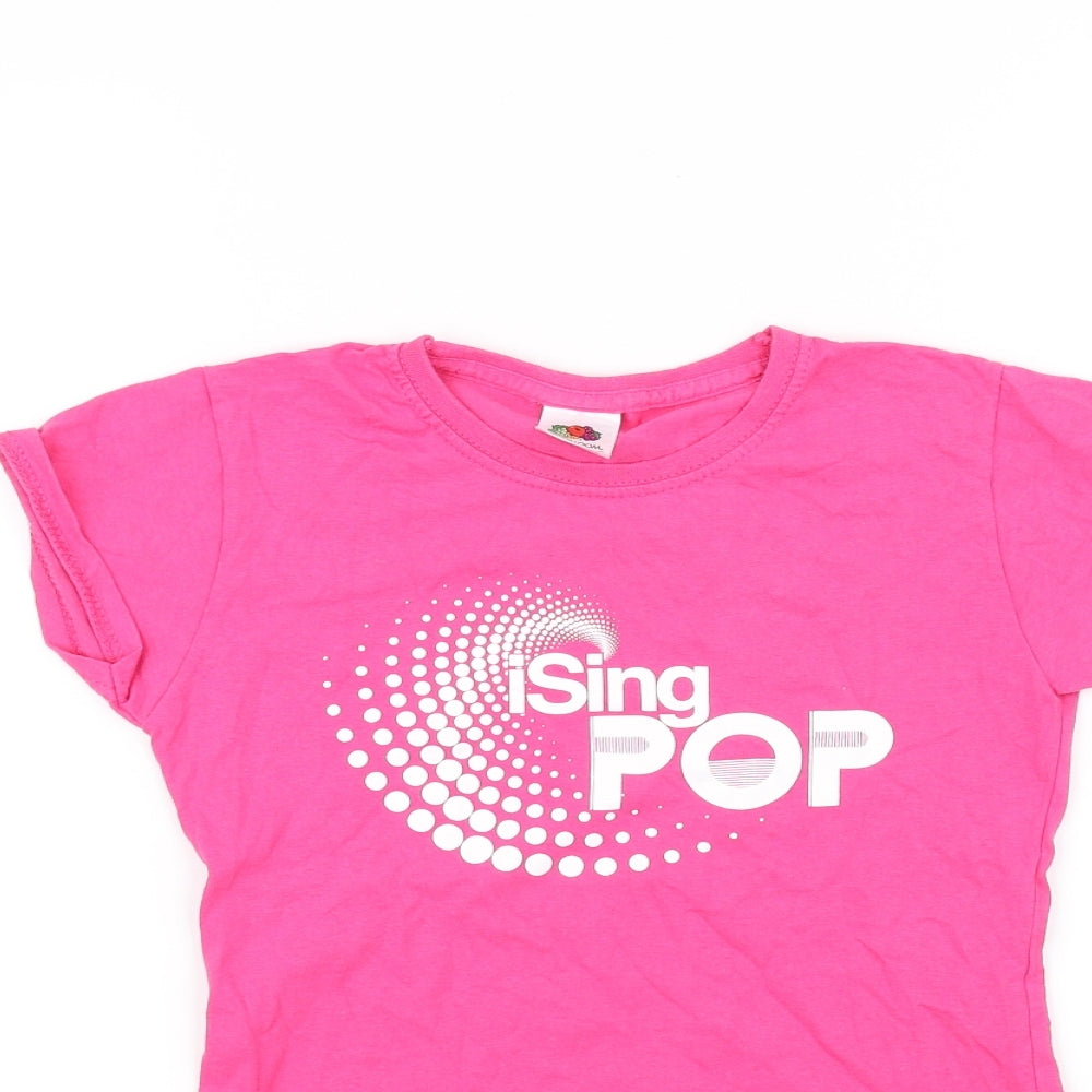 Fruit of the Loom Girls Pink   Basic T-Shirt Size 7-8 Years