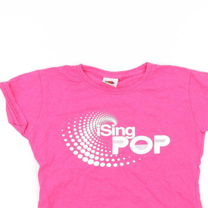 Fruit of the Loom Girls Pink   Basic T-Shirt Size 7-8 Years