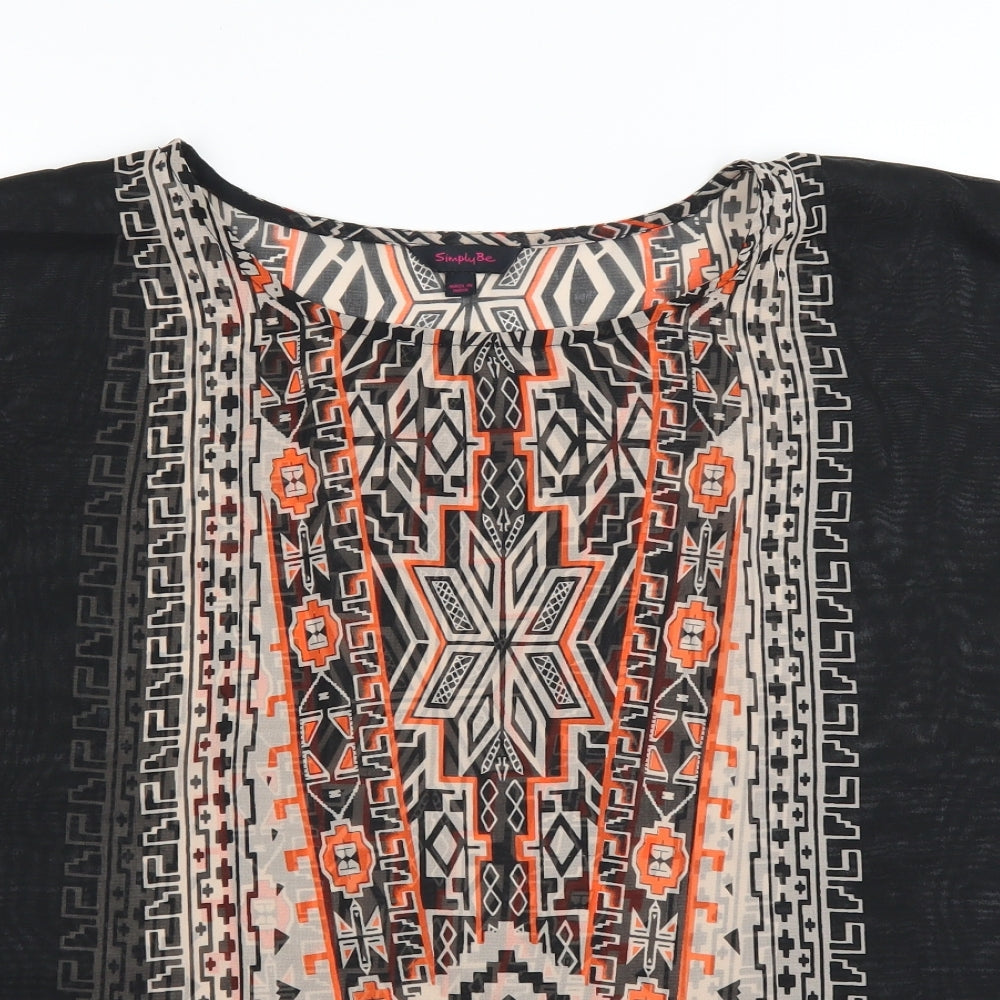 Womens UK Size 12 Simply Be Black Basic Blouse