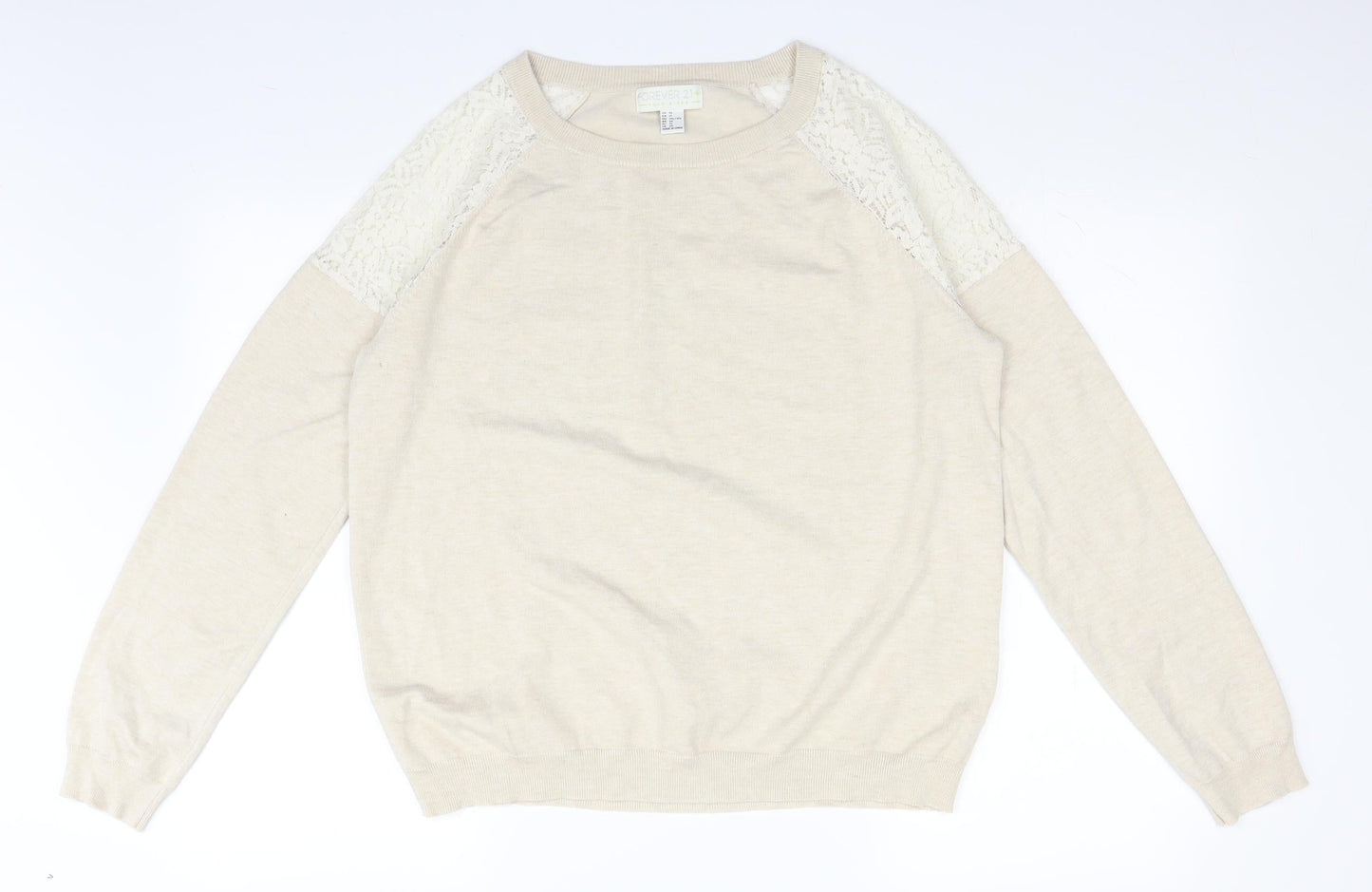 FOREVER 21 Womens Beige   Pullover Jumper Size 20  - lace