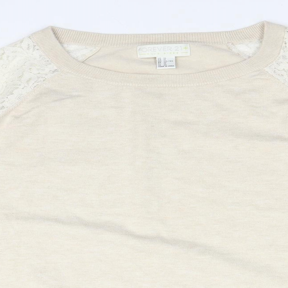 FOREVER 21 Womens Beige   Pullover Jumper Size 20  - lace