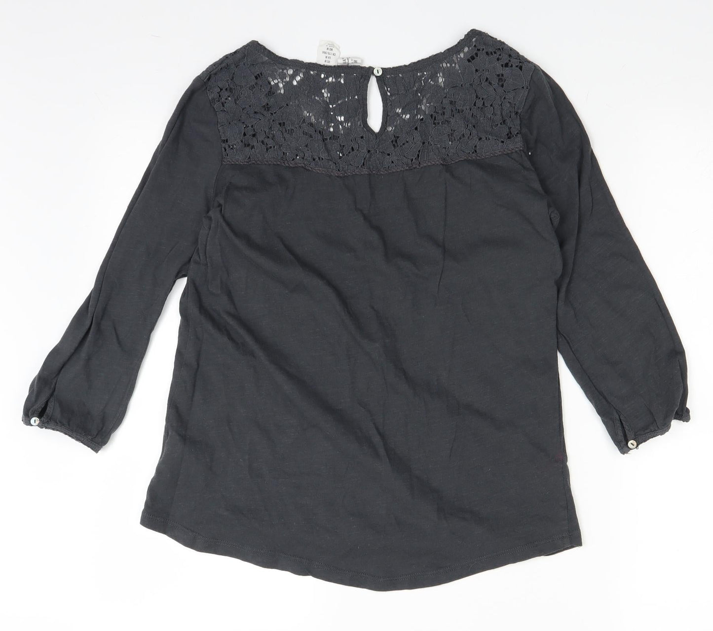 Womens UK Size M H&M Grey Basic Blouse