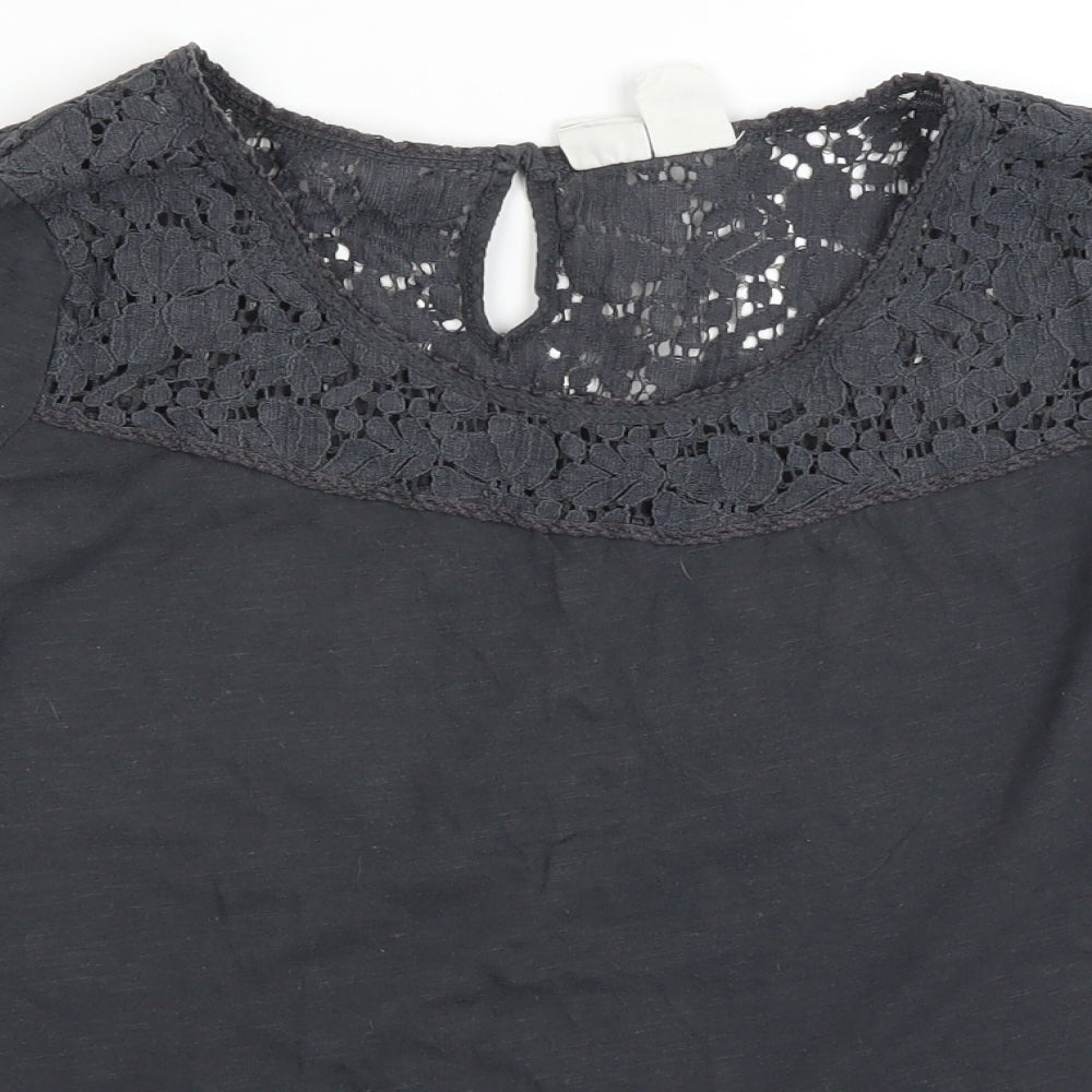 Womens UK Size M H&M Grey Basic Blouse