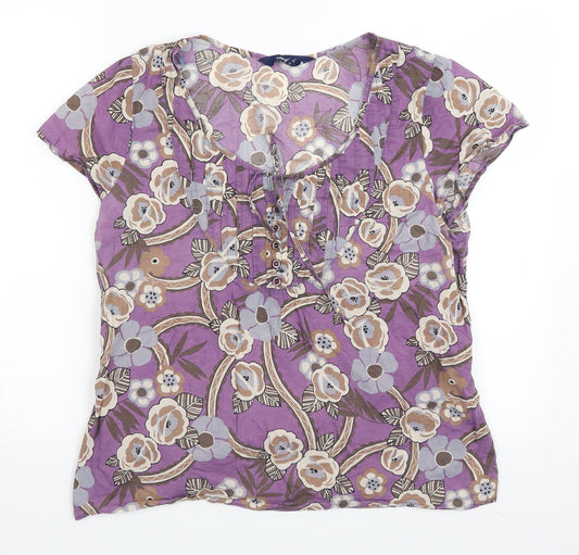 Womens UK Size 14 Casual Club Purple Basic Blouse