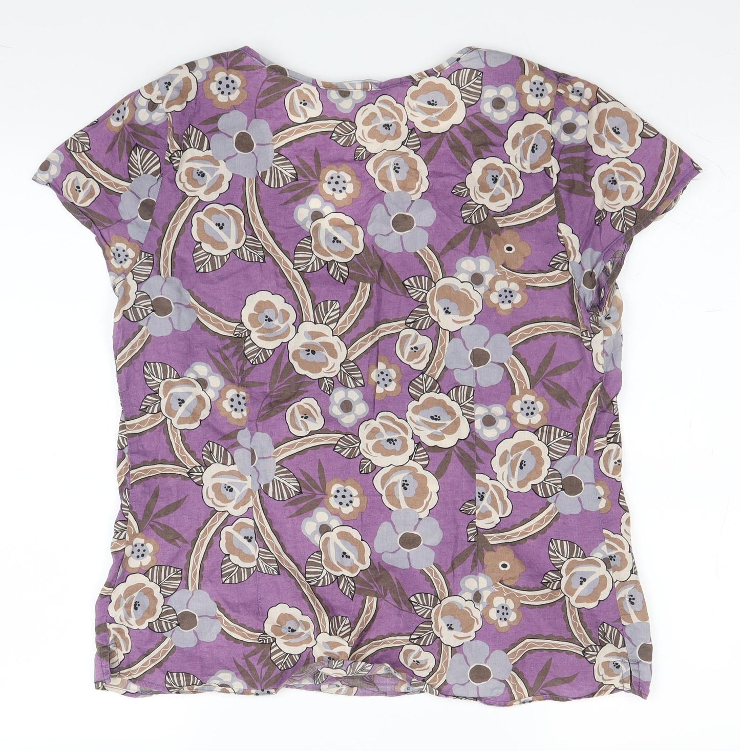 Womens UK Size 14 Casual Club Purple Basic Blouse