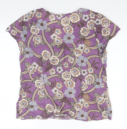 Womens UK Size 14 Casual Club Purple Basic Blouse