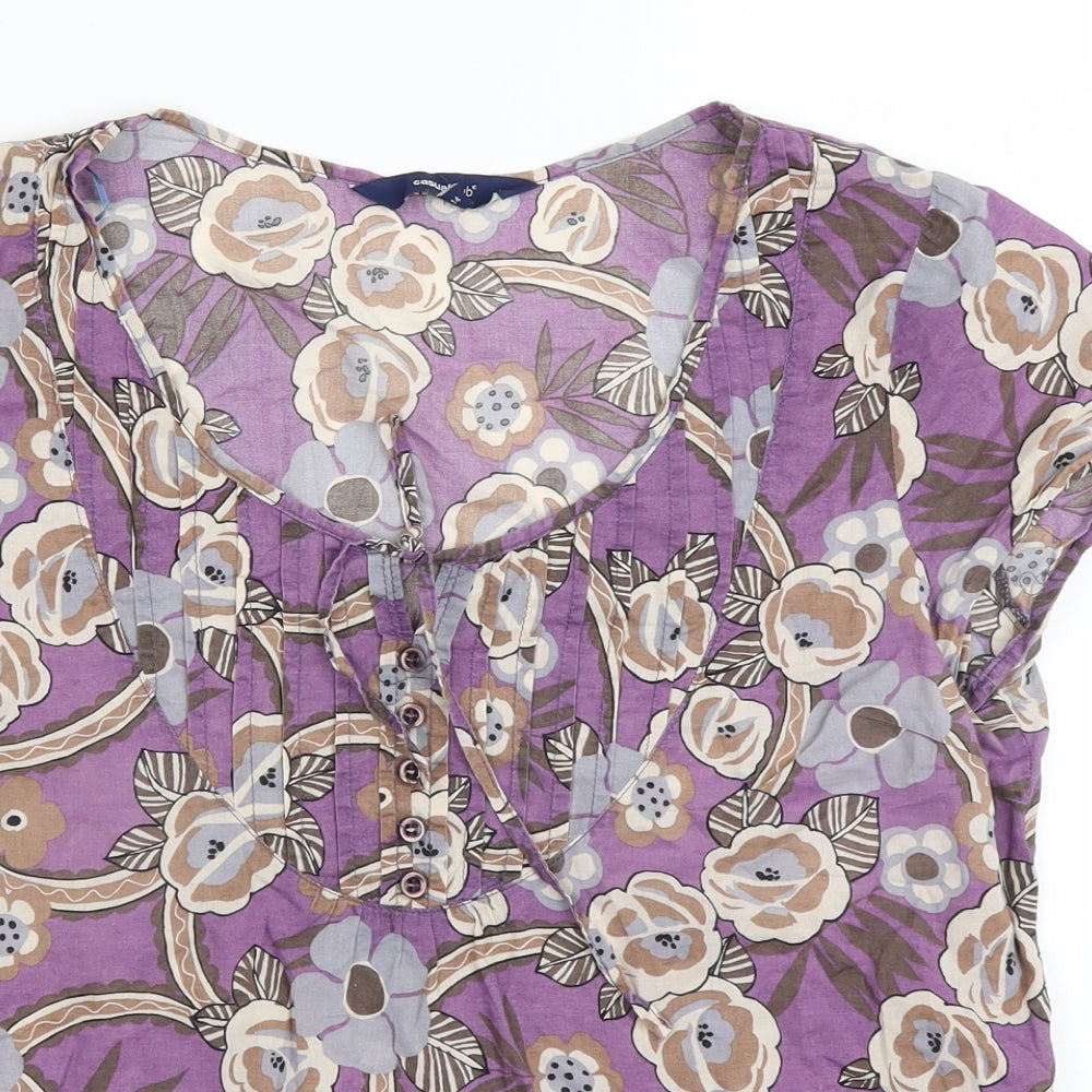 Womens UK Size 14 Casual Club Purple Basic Blouse