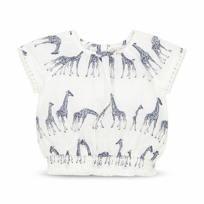 Next Girls White   Basic T-Shirt Size 3-6 Months  - Giraffe Print